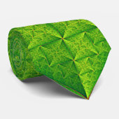 Cravate Motif vert satin avec monogramme (Roulé)