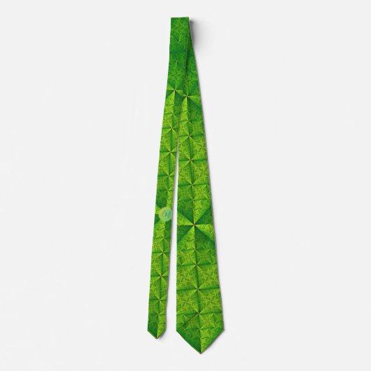Cravate Motif vert satin avec monogramme (Dos)