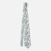 Cravate Motif vert turquoise blanc Eucalyptus vert (Dos)