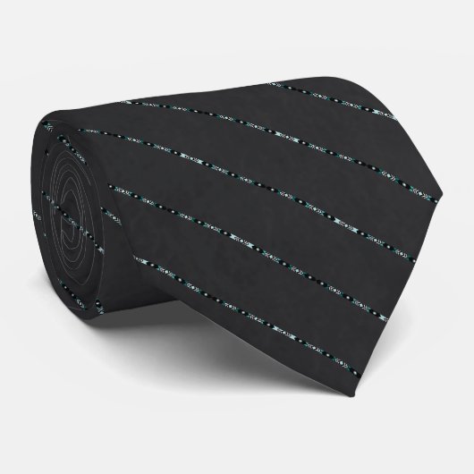 Cravate Motif vert Turquoise natif (Roulé)