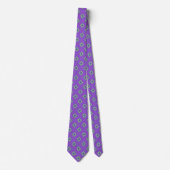 Cravate Motif vert unique sur violet (Devant)
