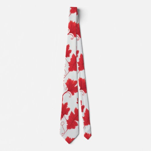 Cravate Motif vibrant de feuille d'érable rouge (Devant)