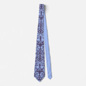 Cravate Motif victorien bleu (Devant)