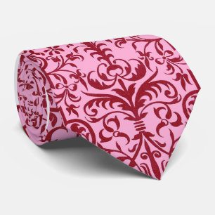 Cravate Motif victorien rose