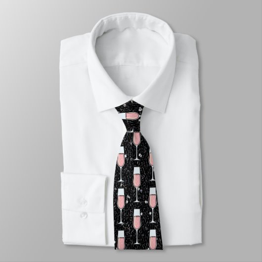 Cravate Motif Vin Rosé (Attaché)