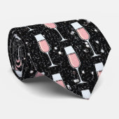 Cravate Motif Vin Rosé (Roulé)