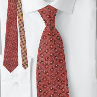 Cravate Motif vintage à points floraux rouges