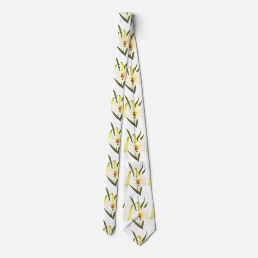 Cravate motif vintage blanc (Dos)