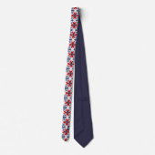 Cravate Motif vintage rouge blanc et bleu (Dos)