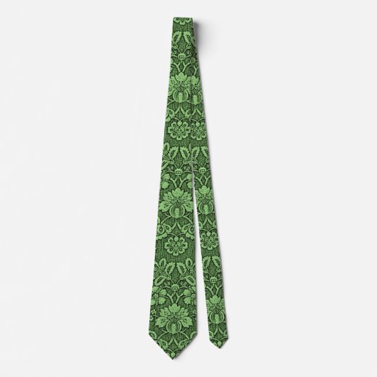 Cravate Motif vintage vert (Devant)