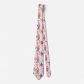 Cravate Motif vintage Victorien Rose Rose (Devant)