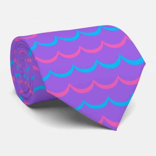 Cravate Motif violet bleu minimal (Roulé)
