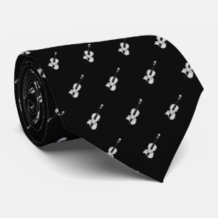 Cravate Motif violon - noir et blanc