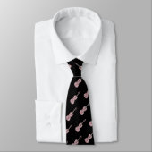 Cravate Motif violon - rose et noir (Attaché)