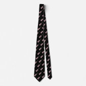 Cravate Motif violon - rose et noir (Devant)