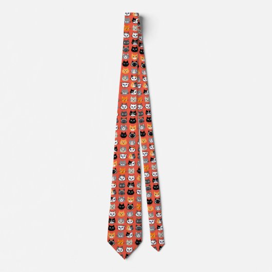 Cravate Motif Visages de chat | Cool Kitty Chat Lover's Re (Devant)