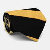 Cravate Motif Zag Gold et Black Zig (Roulé)