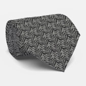 Cravate Motif Zebra Argent Noir (Roulé)
