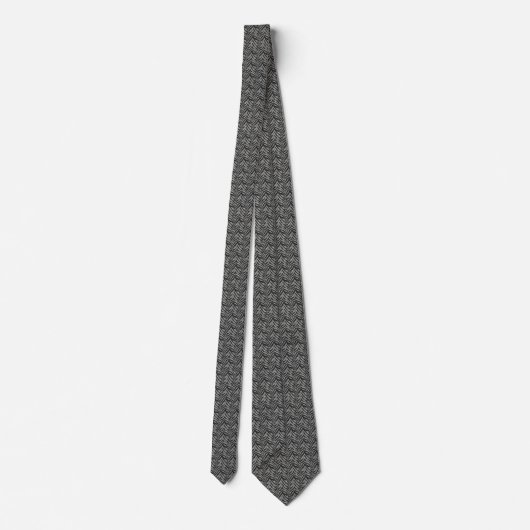 Cravate Motif Zebra Argent Noir (Dos)