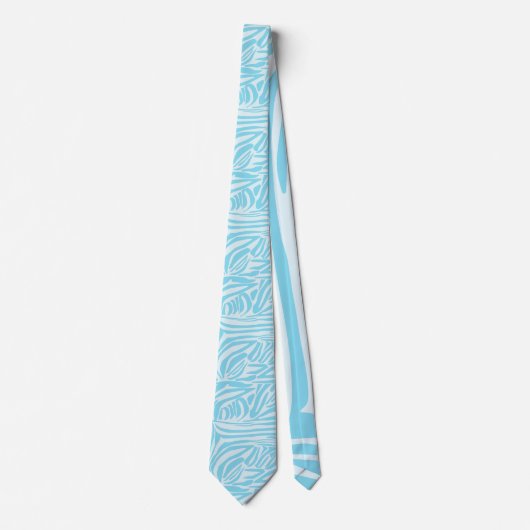 Cravate Motif Zèbre Bleu (Devant)