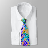 Cravate Motif zig zag ondulé multicolore cool (Attaché)