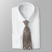 Cravate Motif Zigzag Brown (Attaché)