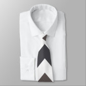 Cravate Motif Zigzag Chevron Gris (Attaché)