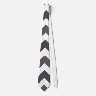 Cravate Motif Zigzag Chevron Gris