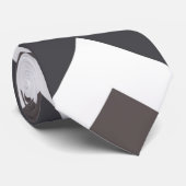 Cravate Motif Zigzag Chevron Gris (Roulé)