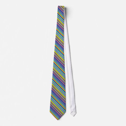 Cravate Motif Zigzag multicolore (Devant)