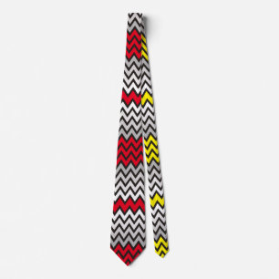 Cravate Motif ZIGZAG - noir blanc gris + votre idée