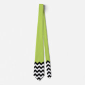 Cravate Motif Zigzag noir et blanc, Chevron, Vert (Devant)