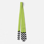 Cravate Motif Zigzag noir et blanc, Chevron, Vert (Dos)
