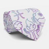 Cravate Motif zodiaque. GBG blanc x4.b lumineux (Roulé)