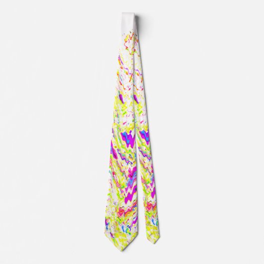 Cravate Motifs Abstraits colorés brillants multicolores (Devant)