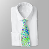 Cravate Motifs  Abstraits couleur vert clair 2023 (Attaché)