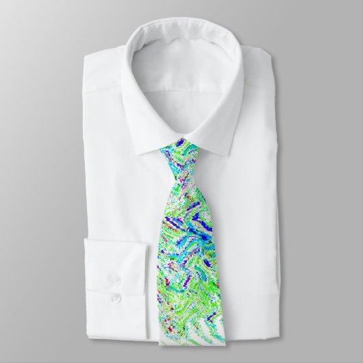 Cravate Motifs  Abstraits couleur vert clair 2023 (Attaché)