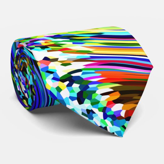 Cravate Motifs Abstraits Turquoise Multicolor coloré brill (Roulé)