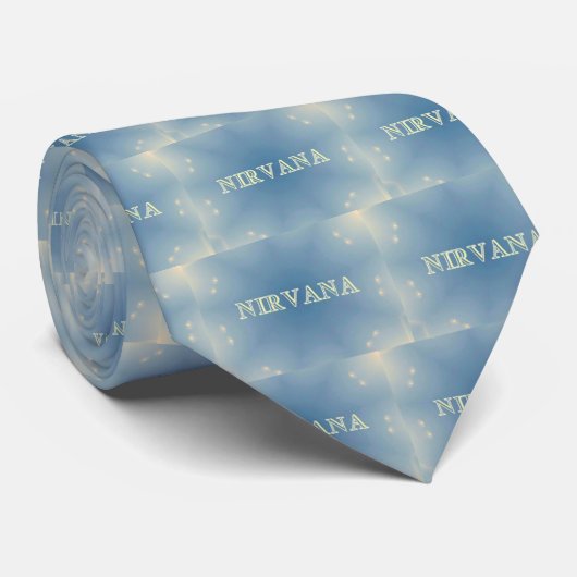 Cravate Motifs allumés doucement bleus de "nirvana" (Roulé)