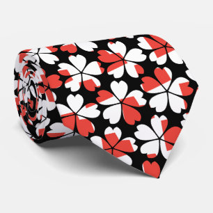 Cravate Motifs de fleurs blanches rouges mignons