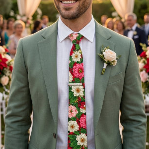 Cravate Motifs de fleurs colorés