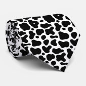 Cravate Motifs de vache noir et blanc (Roulé)