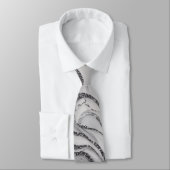 Cravate Motifs élégants chic marbre gris argent blanc (Attaché)
