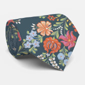 Cravate Motifs floraux hongrois traditionnels (Roulé)