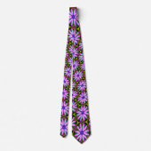 Cravate Motifs marguerite violet (Dos)