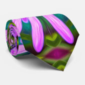 Cravate Motifs marguerite violet (Roulé)