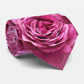 Cravate Motifs rose roses et violets (Roulé)