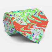 Cravate Motifs tourbillonnants Abstrait couleur vert bleu  (Roulé)
