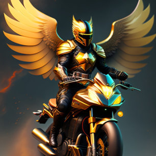 Cravate Moto de sport motocyclette motocross or en or