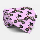 cravate moto rose (Roulé)
